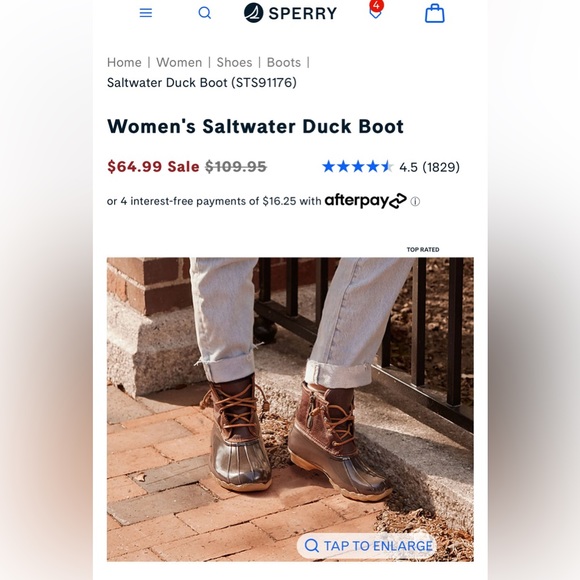 Sperry Women's Saltwater Duck Boot Tan/Dark Brown Size 10 - Picture 13 of 13